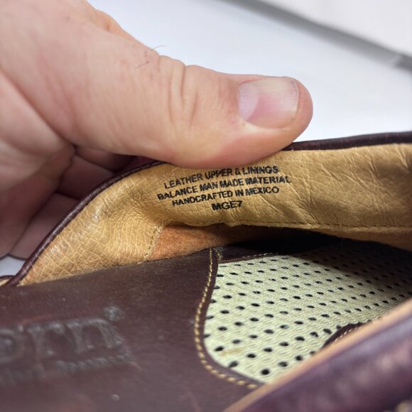 Born Brown Leather slip-on clog mule wedge shoes Woman's size 7 - Picture 15 of 16